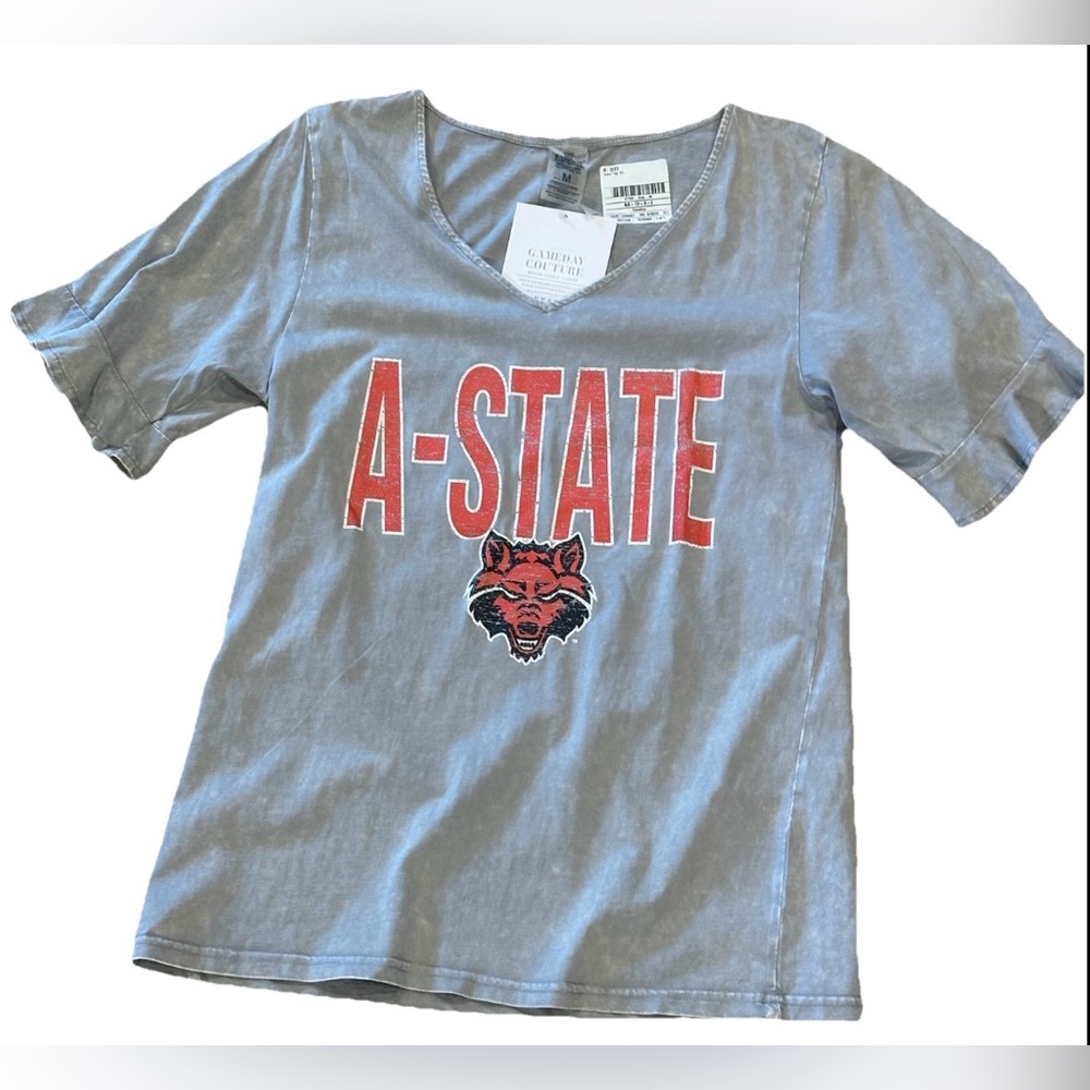 arkansas state red wolves Ladies M tshirt With Ruffled Sleeve